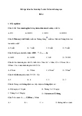 Đề ôn tập hè lớp 3 môn Toán sách Chân trời sáng tạo - Đề 4