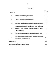 VAI TRÒ CỦA CHỦ NGHĨA DUY VẬT MÁCXÍT TRONG NHẬN THỨC VÀ THỰC TIỄN