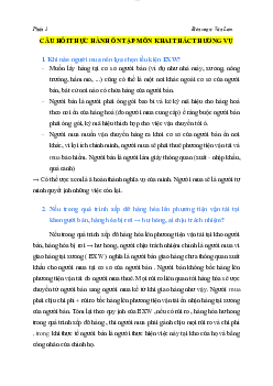 Câu hỏi thực hành ôn tập  khai thác thường vụ