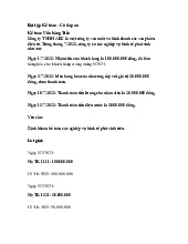 Bài tập Kế toán Vốn bằng Tiền môn Accounting | Trường Đại Học Nha Trang