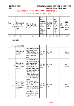 Kế hoạch giáo dục môn Khoa học tự nhiên lớp 6 sách chân trời sáng tạo-Bộ 1