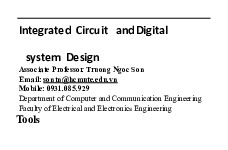 Chapter 01: Intro to Integrated Circuits and Digital Systems | Môn Integrated Circuits and Systems Design - Đại học Sư phạm Kỹ thuật Thành phố Hồ Chí Minh