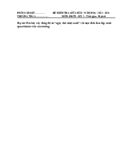 Đề thi giữa học kì 2 môn Hoạt động trải nghiệm hướng nghiệp 7 sách KNTT - Đề 1