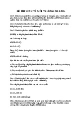 ĐỀ THI KINH TẾ MÔI TRƯỜNG 2023 - BÀI TẬP CHO KINH TẾ MÔI TRƯỜNG