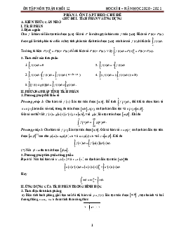 Đề cương HK2 Toán 12 năm 2020 – 2021 trường chuyên Lê Quý Đôn – Khánh Hòa