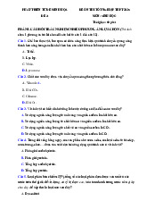 Đề thi thử tốt nghiệp THPT 2025 môn Sinh học bám sát đề minh họa - Đề 21