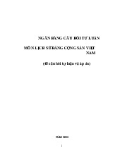 Ngân Hàng 48 Câu Hỏi Tự Luận Môn Lịch Sử Đảng CS Việt Nam | Đại học Thương Mại