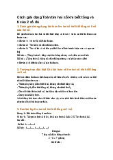 Cách giải dạng Toán tìm hai số khi biết tổng và tỉ của 2 số đó