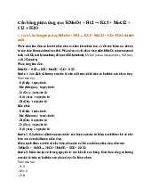 Cân bằng phản ứng sau: KMnO4 + HCl → KCl + MnCl2 + Cl2 + H2O - Hóa học 12