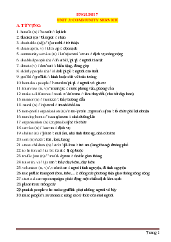Bài tập thực hành chuyên sâu Tiếng Anh 7 Unit 3: Community Service (có đáp án và lời giải)