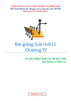 Phân dạng và các phương pháp giải toán chuyên đề giới hạn – Trần Đình Cư