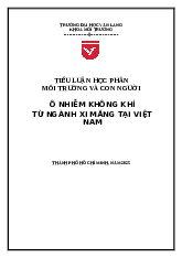 Ô nhiễm không khí từ ngành xi măng tại Việt Nam | Tiểu luận học phần Môi trường và con người | Trường Đại học Văn Lang