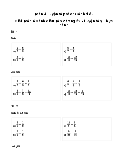 Giải Toán lớp 4 Bài 75: Luyện tập Cánh diều