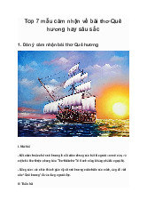 Top 7 mẫu cảm nhận về bài thơ Quê hương hay sâu sắc | Ngữ văn 8