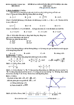 Đề học kỳ 1 Toán 7 năm 2023 – 2024 phòng GD&ĐT Nông Cống – Thanh Hóa