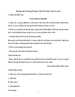 Phiếu bài tập cuối tuần tiếng Việt lớp 3 Tuần 23 (cơ bản) | Kết nối tri thức