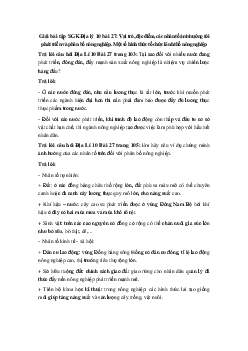 Giải bài tập SGK Địa lý 10 bài 27