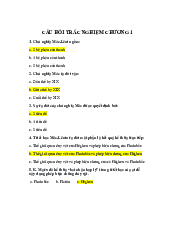 Câu hỏi trắc nghiệm chương 1 - Triết học Mác Lenin| Đại học Kinh Tế Quốc Dân