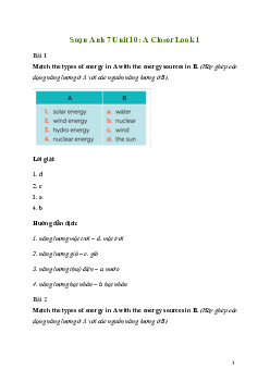Giải Tiếng Anh 7 Unit 10: A Closer Look 1 | Global Success