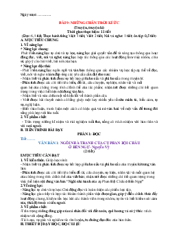Giáo án Ngữ văn 11 Chân trời sáng tạo bài 9 Những chân trời kí ức