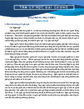 Tâm Lý Học Đại Cương - Chương 4: Hoạt Động Nhận Thức và Ngôn Ngữ