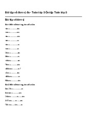 Bài tập về đơn vị đo - Toán lớp 5