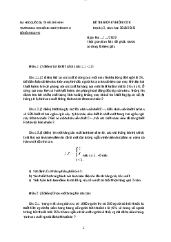 Đề kiểm tra giữa kì năm học 2019-2020 - Xác suất thống kê | Trường Đại học CNTT Thành Phố Hồ Chí Minh