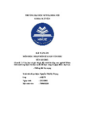 Bài tiểu luận: Văn học có giá trị gì đối với đời sống con người | Đại học Sư Phạm Hà Nội