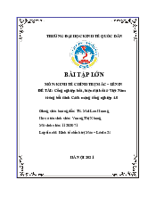 Bài tập lớn công nghiệp hóa hiện đại hóa ở Việt Nam trong bối cảnh cách mạng công nghiệp 4| Đại học Kinh Tế Quốc Dân