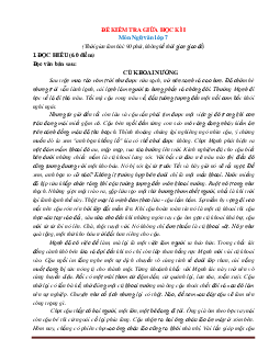 Đề kiểm tra giữa học kỳ 1 Văn 7 Chân trời sáng tạo (có đáp án)