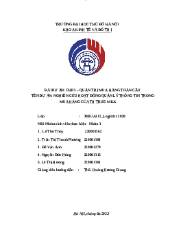 Ngiên cứu hoạt động quản lí thông tin trong mua hàng của TH True Milk | Trường Đại Học Thủ Đô Hà Nội