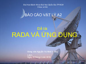 Báo cáo bài tập lớn Rada và ứng dụng | Đại học Bách Khoa Tp Hồ Chí Minh