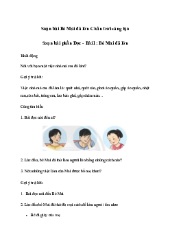 Soạn bài Bé Mai đã lớn trang 10 | Tiếng việt lớp 2 | Chân trời sáng tạo