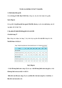 Giải Địa lí 10 Bài 7: Khí quyển. Nhiệt độ không khí | Cánh diều