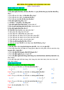 Đề cương ôn tập Toán 8 học kì 1