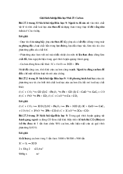 Giải Sách bài tập Hóa học 9 bài 27: Cacbon