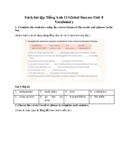 Giải Unit 8 Vocabulary | Sách bài tập Tiếng Anh 11 Global Success