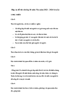 Đề thi vào 10 môn Ngữ văn năm 2023 - 2024 sở GD&ĐT Sơn La