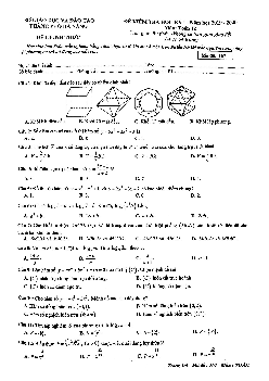 Đề thi học kỳ 1 Toán 12 năm học 2019 – 2020 sở GD&ĐT Đà Nẵng