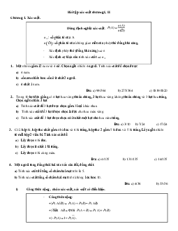 Bài tập xác xuất chương I, II | Học viện Nông nghiệp Việt Nam