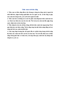 Kể chuyện Thần mưa và thần nắng | Tiếng việt 1 Chân trời sáng tạo