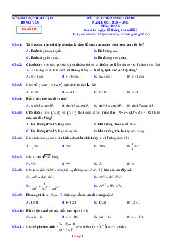 Đề thi tuyển sinh lớp 10 THPT 2023-2024 môn toán Sở GD Hưng Yên mã đề 110 (có đáp án và lời giải chi tiết)