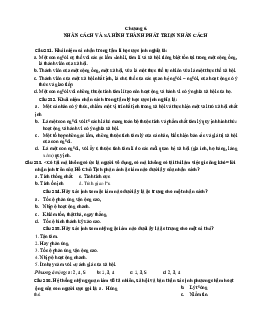 Câu hỏi trắc nghiệm Chương 6: Nhân các và sự hình thành phát triển nhân cách - Tâm lý học | Trường Cao đẳng Kinh tế Công nghiệp Hà Nội