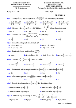 Đề kiểm tra KSCĐ lần 1 Toán 11 năm 2023 – 2024 trường THPT Xuân Hòa – Vĩnh Phúc