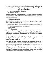 Chương 2 Tổng quan về hệ thống âm vị tiếng Việt | Môn Ngữ âm - Âm vị học - Đại học Sư phạm Hà Nội 2