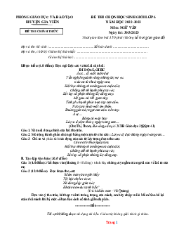 Đề thi chọn HSG Ngữ Văn 6 huyện Gia Viễn năm học 2022-2023 (có đáp án)