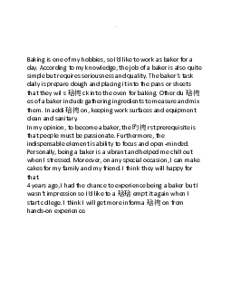 Bài Writing Baking is one of my hobbies học phần Tiếng anh cơ bản
