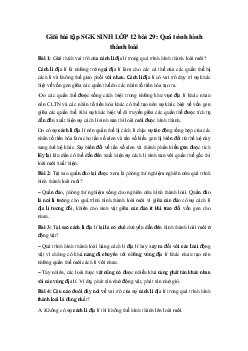 Giải bài tập SGK Sinh học lớp 12 bài 29: Quá trình hình thành loài