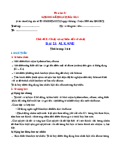 Kế hoạch bài dạy Bài 23. Alkane Khoa học tự nhiên 9