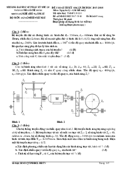 Đề thi cuối kỳ môn Nguyên lý chi tiết máy (có đáp án) | Trường Đại học Sư Phạm Kỹ Thuật TP HCM